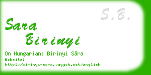 sara birinyi business card