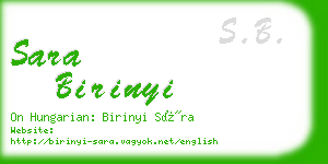 sara birinyi business card